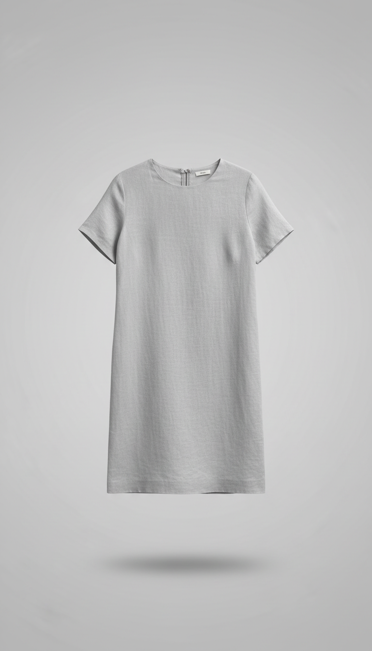 Minimalist Linen Dress Silver Mist