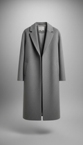 Longline Wool Coat Ash Grey