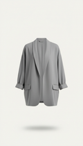 Modal-Blend Relaxed Blazer in Pewter Grey